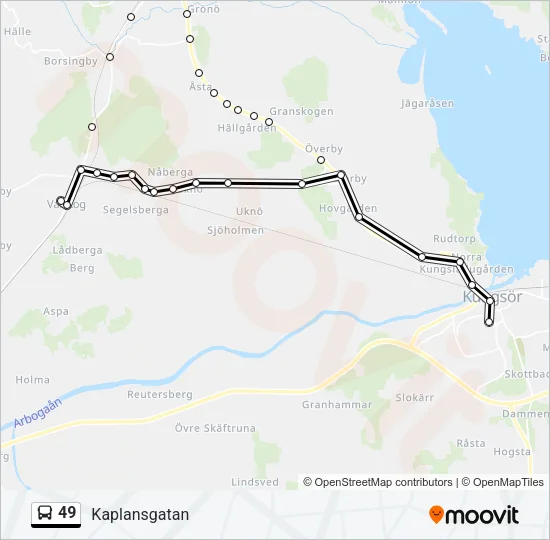 49 Bus Line Map