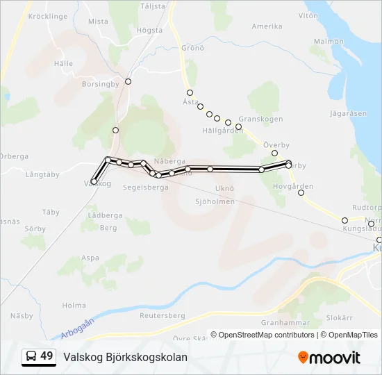 49 Bus Line Map