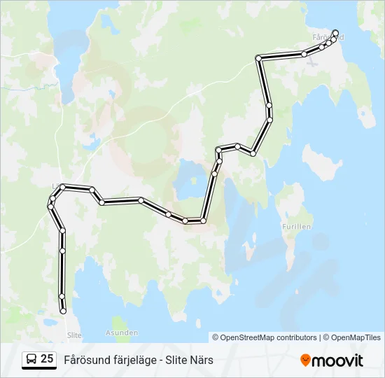 25 Bus Line Map