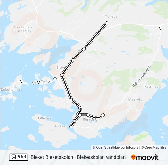 968 Bus Line Map