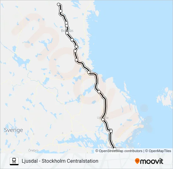 SJ INTERCITY  Line Map
