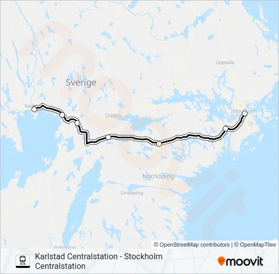 SJ INTERCITY  Line Map