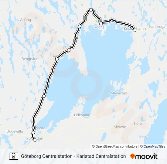 SJ REGIONALTÅG  Line Map