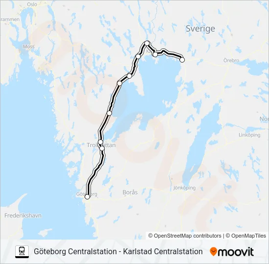 SJ REGIONALTÅG  Line Map