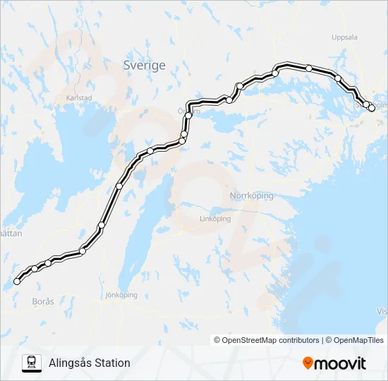SJ REGIONALTÅG  Line Map
