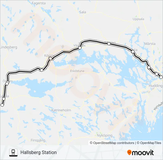 SJ REGIONALTÅG  Line Map