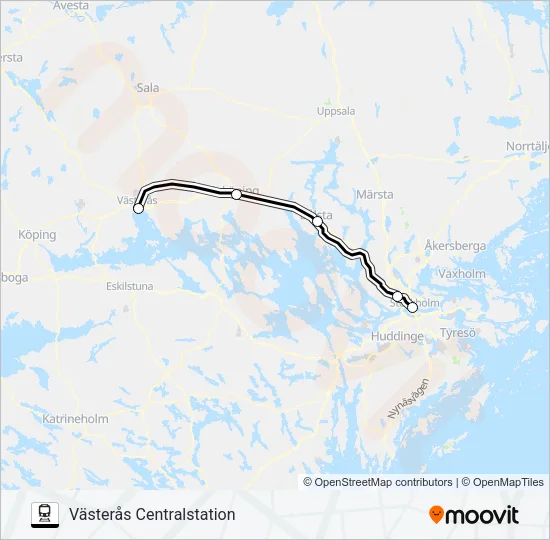 SJ REGIONALTÅG  Line Map