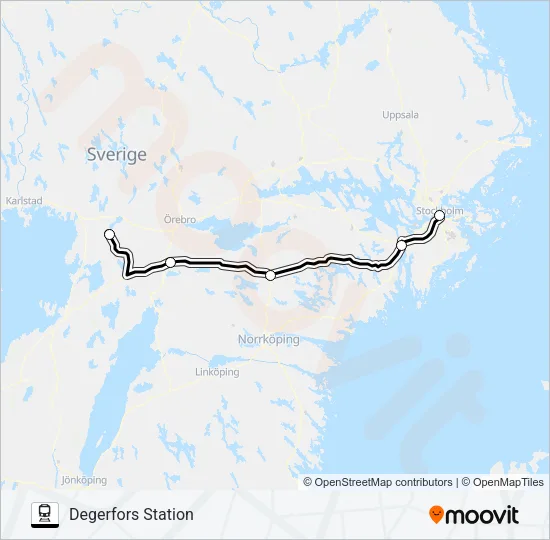 SJ SNABBTÅG SJ3000  Line Map