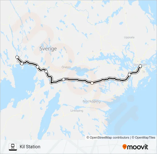 SJ SNABBTÅG SJ3000  Line Map