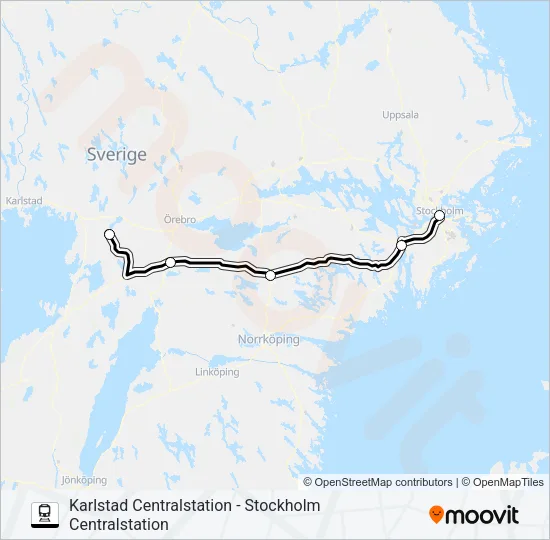 SJ SNABBTÅG SJ3000  Line Map