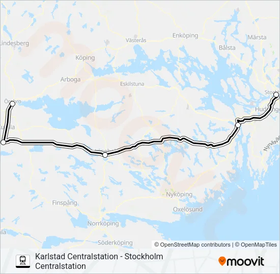 SJ SNABBTÅG SJ3000  Line Map