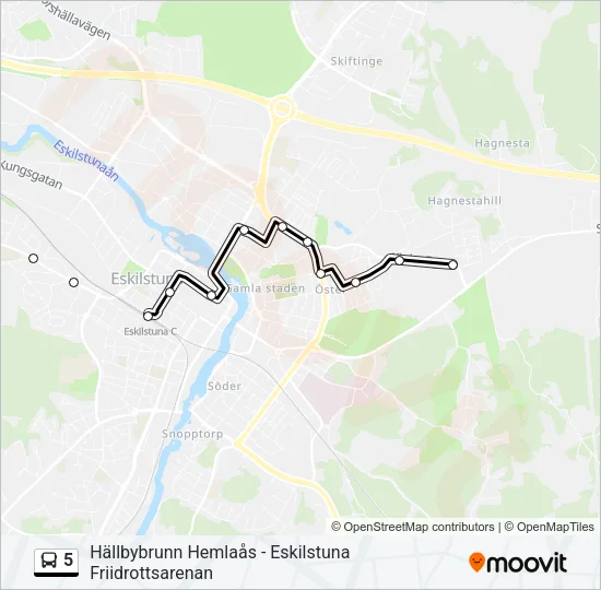 5 Bus Line Map