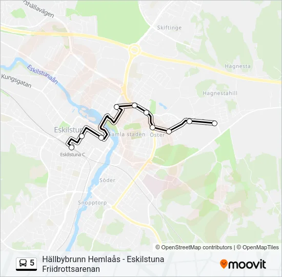 5 Bus Line Map