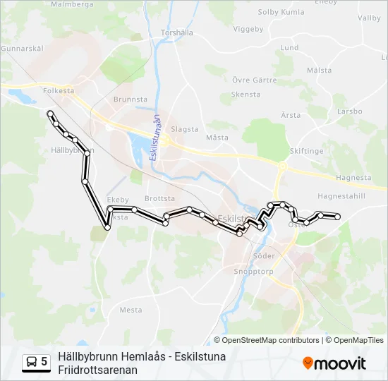 5 Bus Line Map