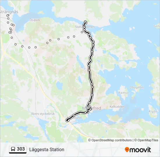 303 Bus Line Map