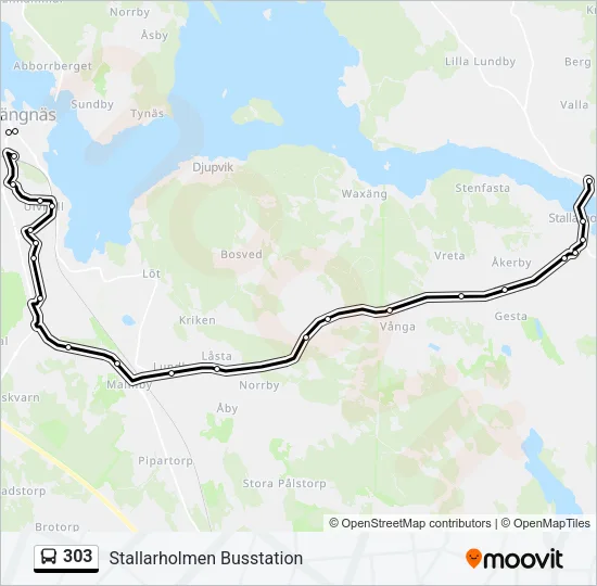 303 Bus Line Map