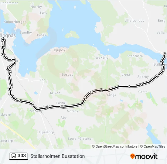 303 Bus Line Map