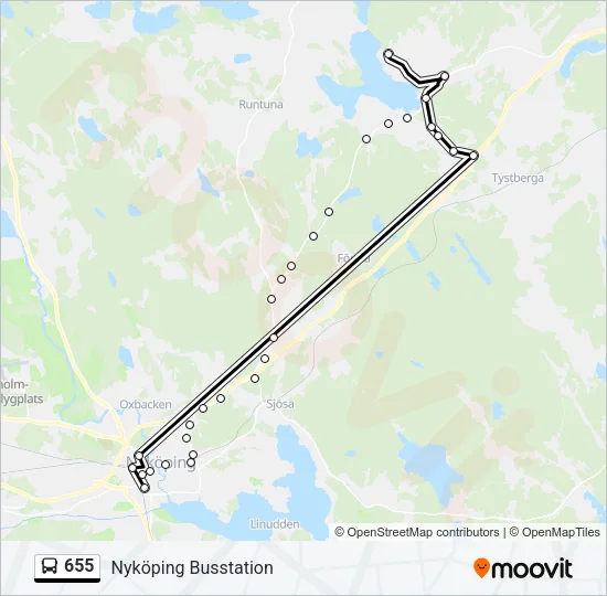 655 Bus Line Map