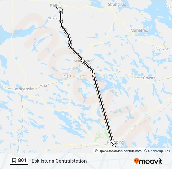 801 Bus Line Map