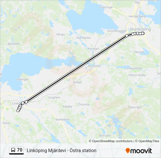 70 Bus Line Map
