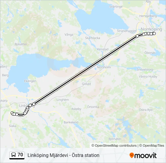 70 Bus Line Map