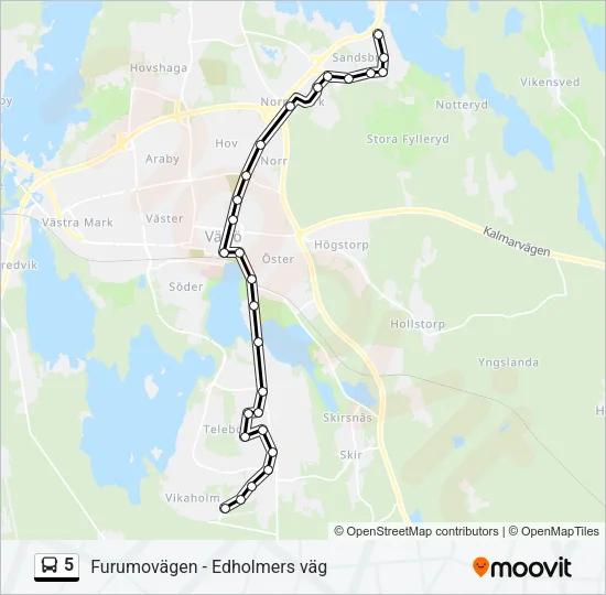 5 Bus Line Map
