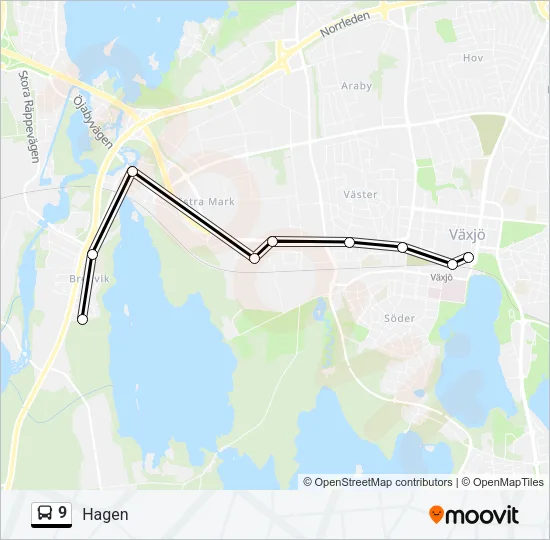 9 Bus Line Map