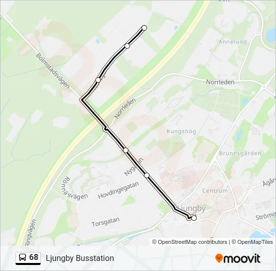 68 Bus Line Map