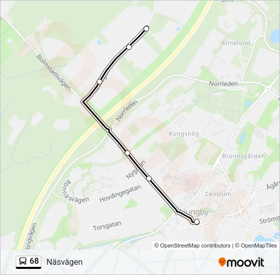 68 Bus Line Map