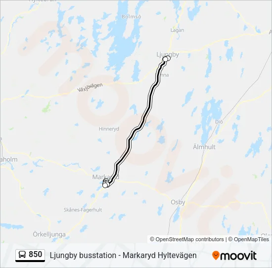 850 Bus Line Map
