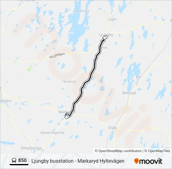 850 Bus Line Map