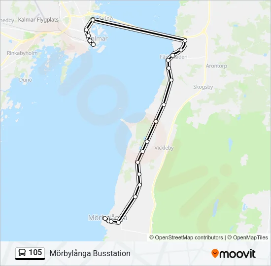 105 Bus Line Map