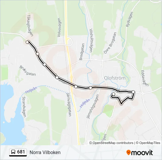 681 Bus Line Map