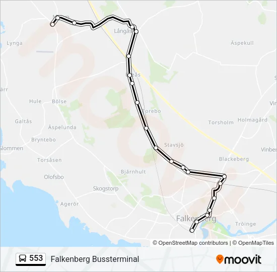 553 Bus Line Map