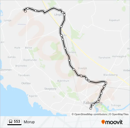 553 Bus Line Map