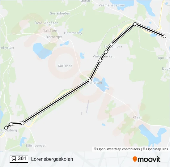 301 Bus Line Map