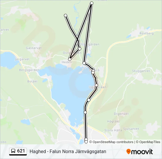 621 Bus Line Map
