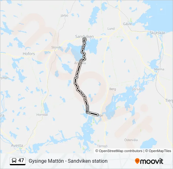 47 Bus Line Map