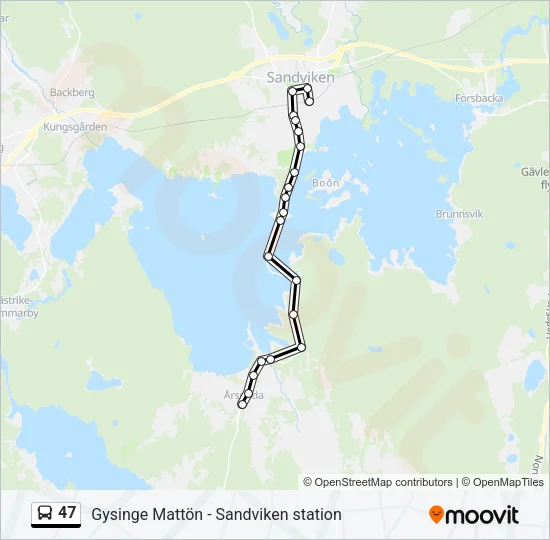 47 Bus Line Map