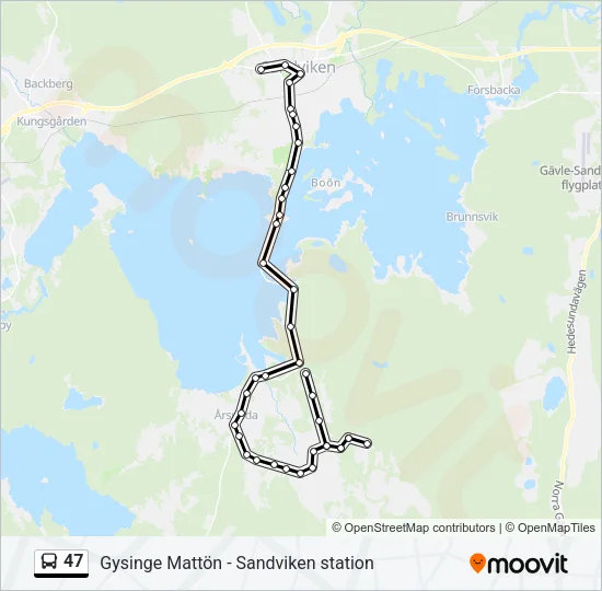 47 Bus Line Map