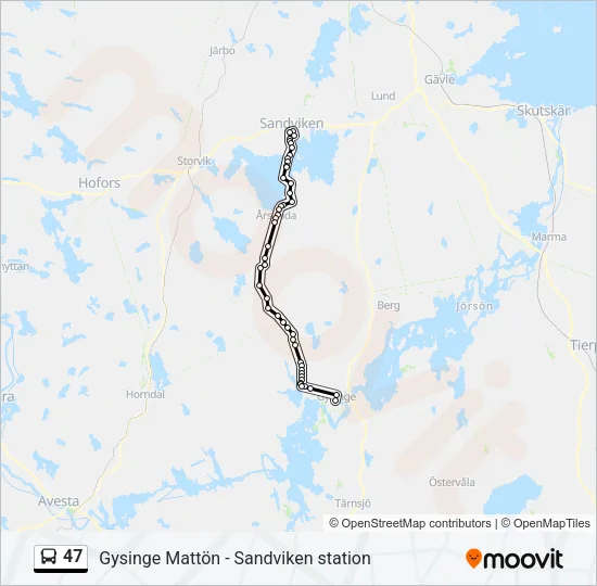 47 Bus Line Map