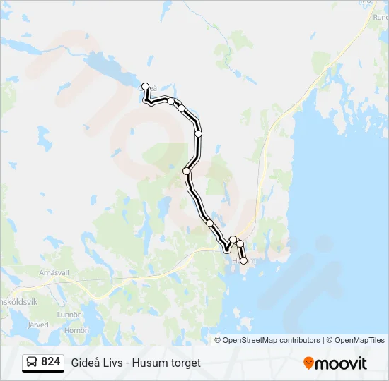 824 Bus Line Map