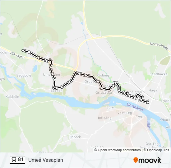 81 Bus Line Map