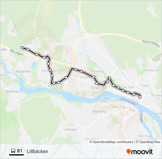 81 Bus Line Map