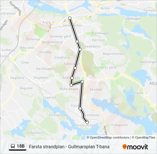 18B Bus Line Map