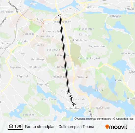18X Bus Line Map