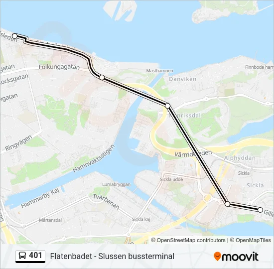 401 Bus Line Map