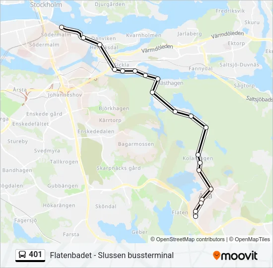401 Bus Line Map