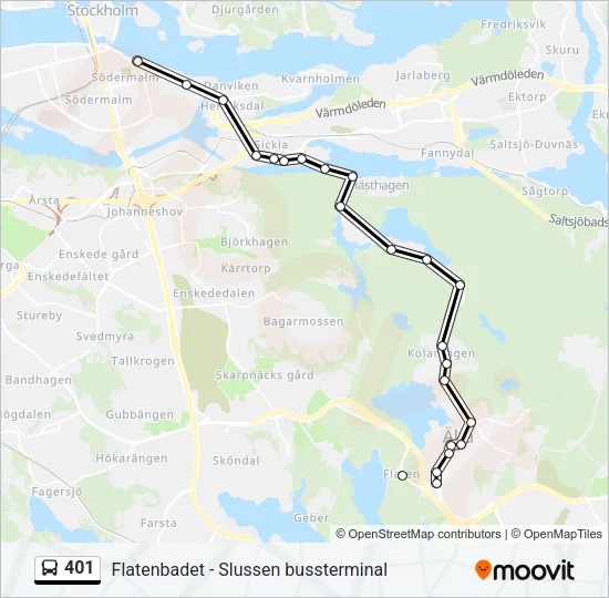 401 Bus Line Map