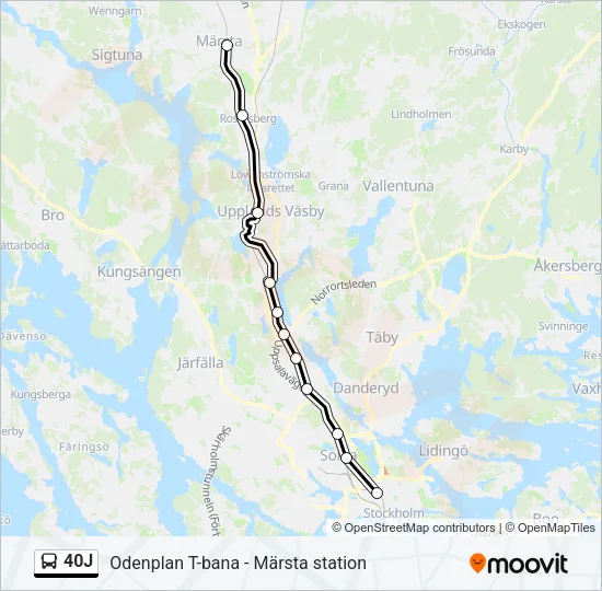 40J Bus Line Map